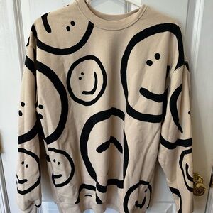 Smiley Face Beige Sweatshit
